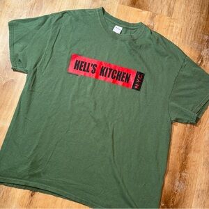 Vtg. 90's/Y2K Hell’s Kitchen NYC Faded Distressed Green T-Shirt Men's XL/L Promo